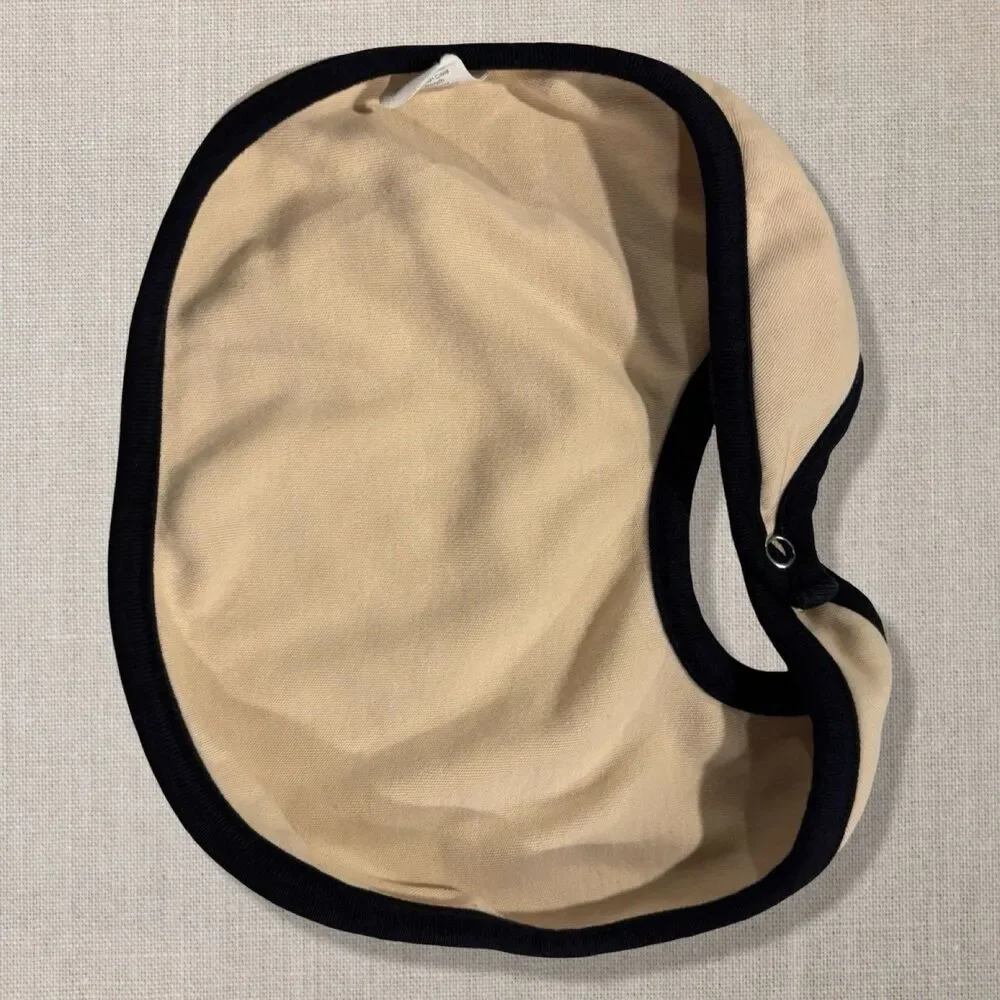 Kate Quinn Retro 70s Baby Bib Cream Black Groovy Ringer Mod Unisex
